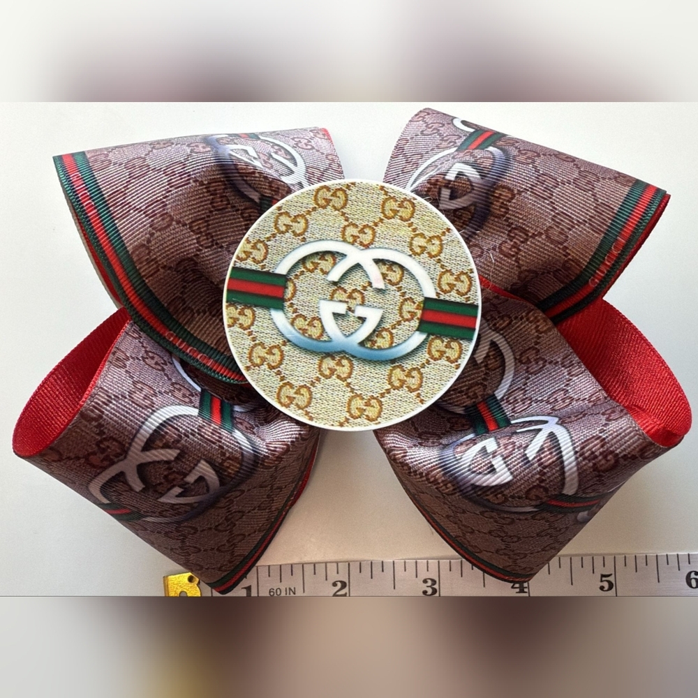 Gucci Logo Light Brown Hair Bow